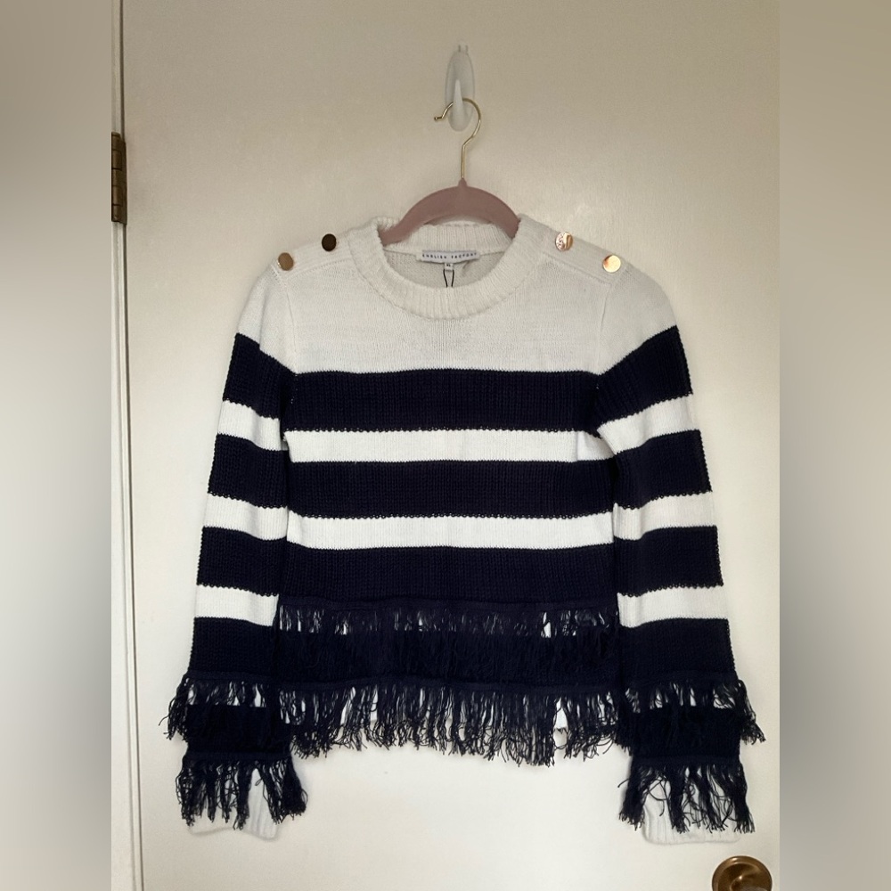 ✨Revolve English Factory Navy and White Sweater Size XS